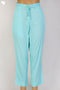 Cambric Cotton Pants In Turquoise Blue